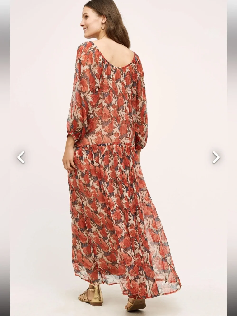 Anthropologie Mes Demoiselles Red Floral Maxi Dress - Picture 3 of 12